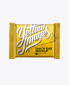 Matte Metallic Square Chocolate Bar Mockup - Front View