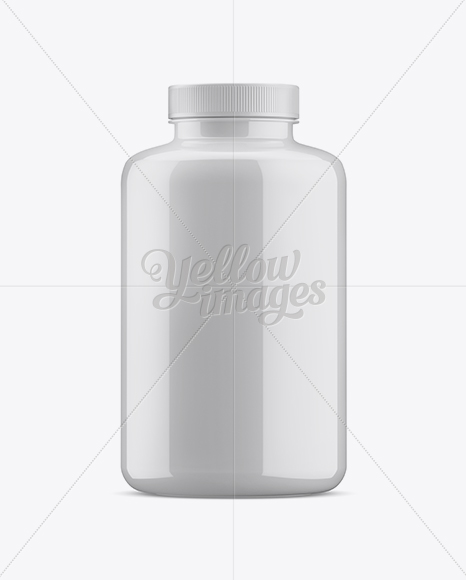 Glossy Plastic Bottle Mockup - Front View