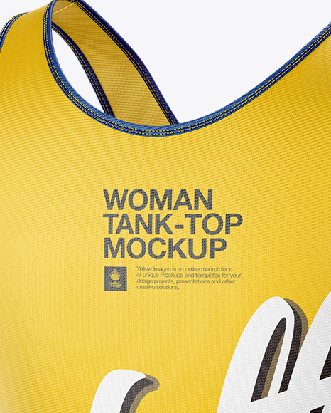 Womens Tank Top Premium Mockup - Back Halfside View - Free Download