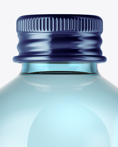 Aqua Blue Glass Bottle w/ Metal Cap Mockup