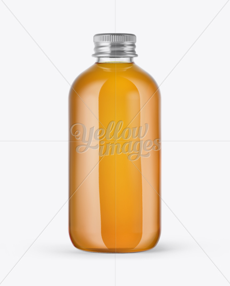 Clear Glass Apple Juice Bottle Mockup