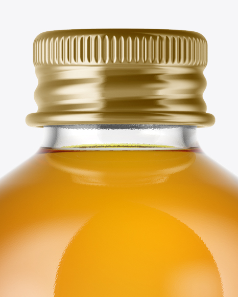 Clear Glass Apple Juice Bottle Mockup