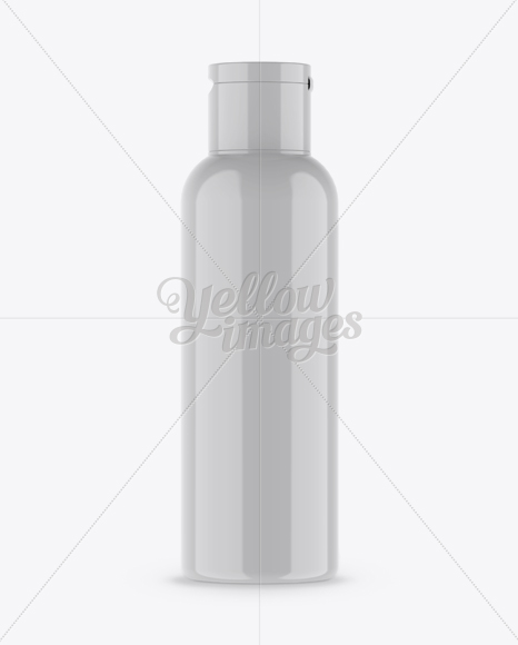 Glossy Plastic Bottle Mockup - Front View