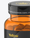 Orange Pill Bottle Mockup (High-Angle Shot)