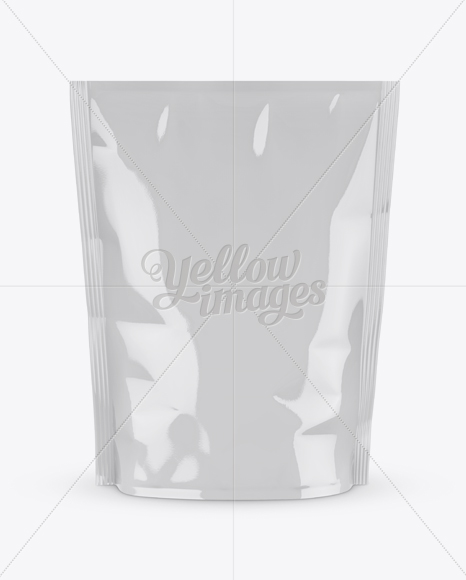 Glossy Stand-up Pouch Mockup - Front View