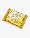 Metallic Square Chocolate Bar Mockup - Halfside View (High-Angle Shot)