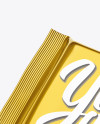 Metallic Square Chocolate Bar Mockup - Halfside View (High-Angle Shot)