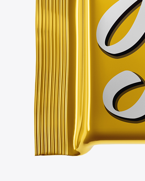 Metallic Square Chocolate Bar Mockup - Front View