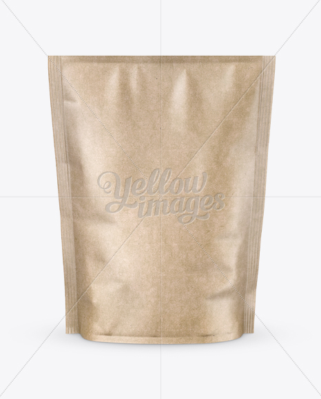 Kraft Paper Stand-up Pouch Mockup - Front View