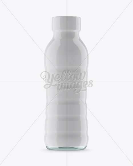 Clear PET Bottle In Shrink Sleeve Mockup - Front View