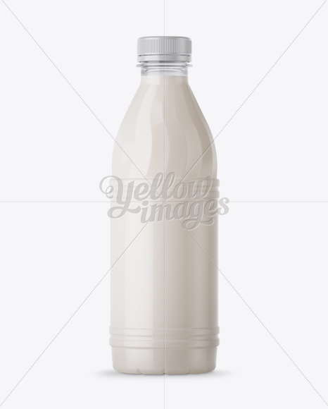 Plastic Milk Bottle Mockup - Front View