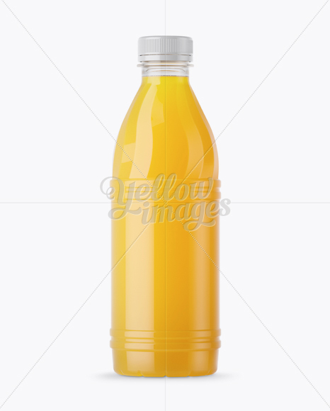 Plastic Orange Juice Bottle Mockup - Front View