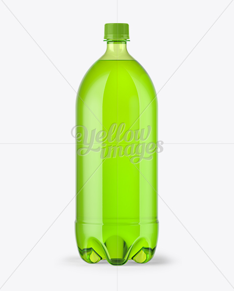 2L Green Bottle with Drink Mockup