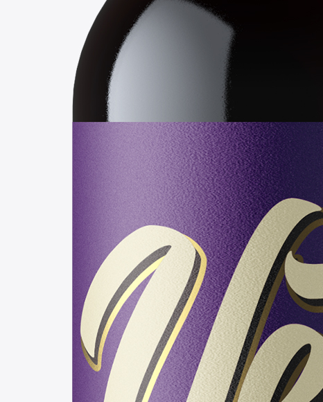 Clear Glass Bottle with Red Wine Mockup - Front View Clear Glass Bottle with Red Wine Mockup - Front View