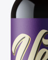 Clear Glass Bottle with Red Wine Mockup - Front View Clear Glass Bottle with Red Wine Mockup - Front View