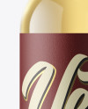 Clear Glass Bottle with White Wine Mockup - Front View