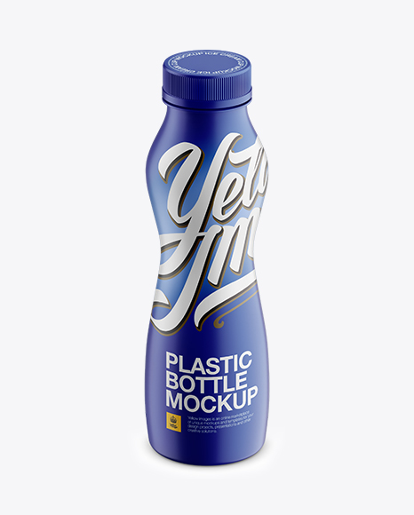 Matte Plastic Bottle Mockup - Front View (High-Angle Shot) - Round+Plastic+Bottle+Mockup+High+Angle+Shot+In+Bottle+Mockups+On