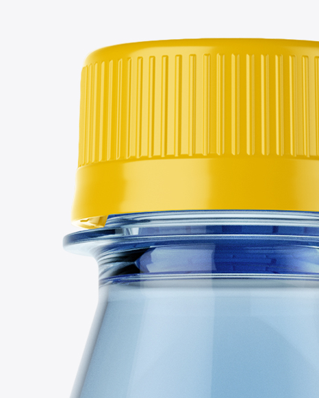 500ml Blue PET Water Bottle Mockup - Front View