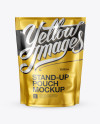 Matte Metallic Stand-up Pouch Mockup - Front View