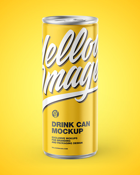 Metallic Drink Can w/ Glossy Finish Mockup