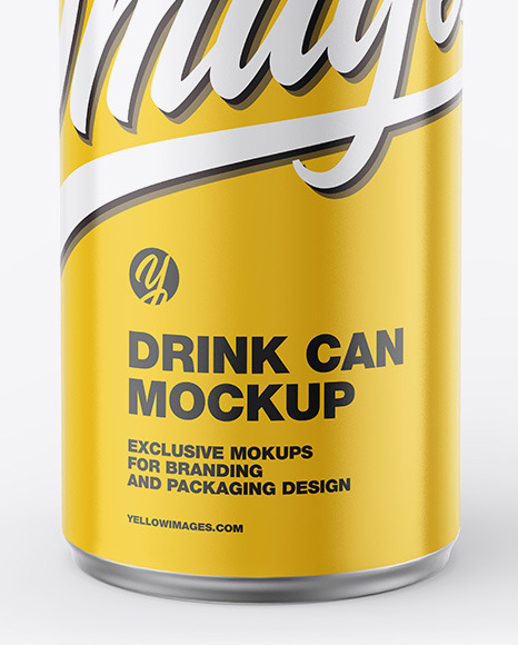 Metallic Drink Can w/ Glossy Finish Mockup