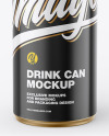 Metallic Drink Can w/ Glossy Finish Mockup