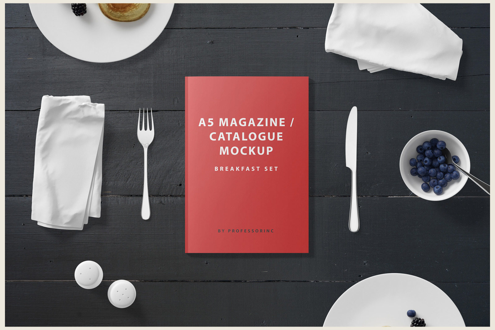 A5 Magazine Catalogue Mockup - Breakfast Set A5 Magazine Catalogue Mockup - Breakfast Set