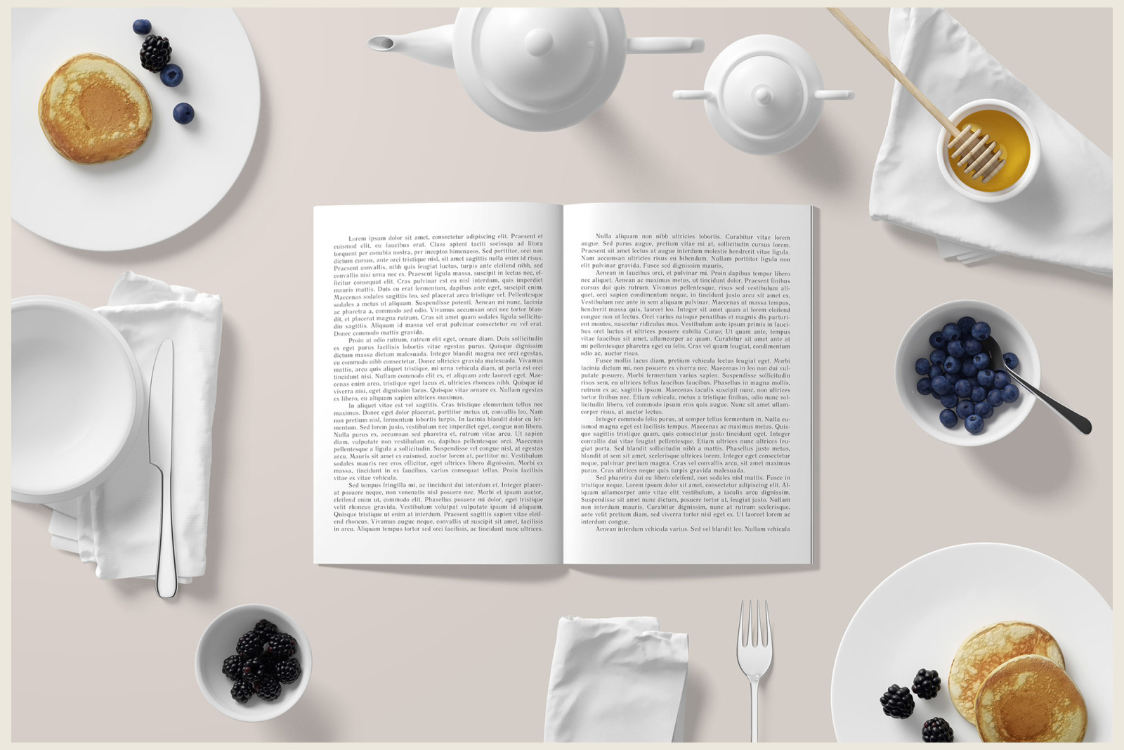 A5 Magazine Catalogue Mockup - Breakfast Set A5 Magazine Catalogue Mockup - Breakfast Set