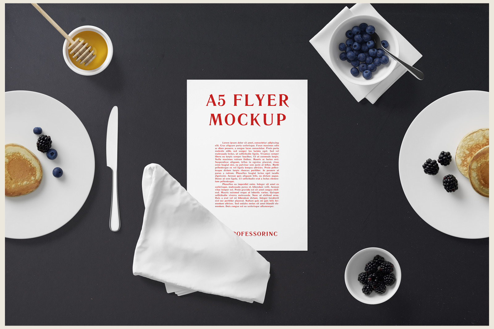 A5 Flyer Mockup - Breakfast Set