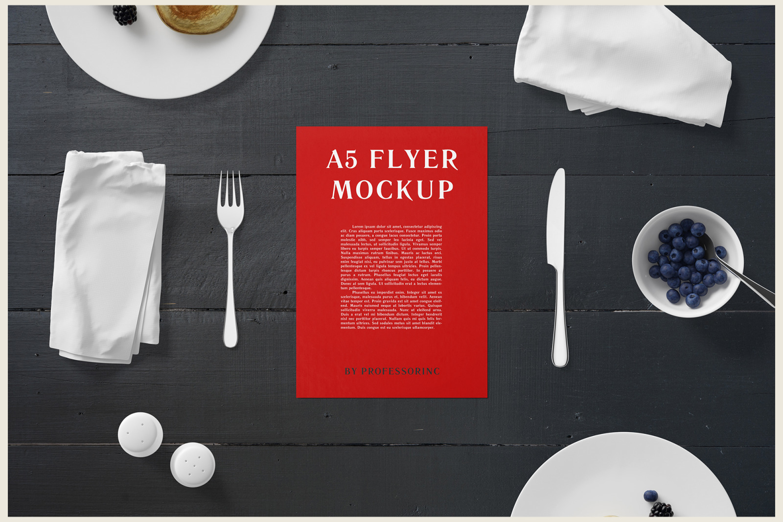 A5 Flyer Mockup - Breakfast Set