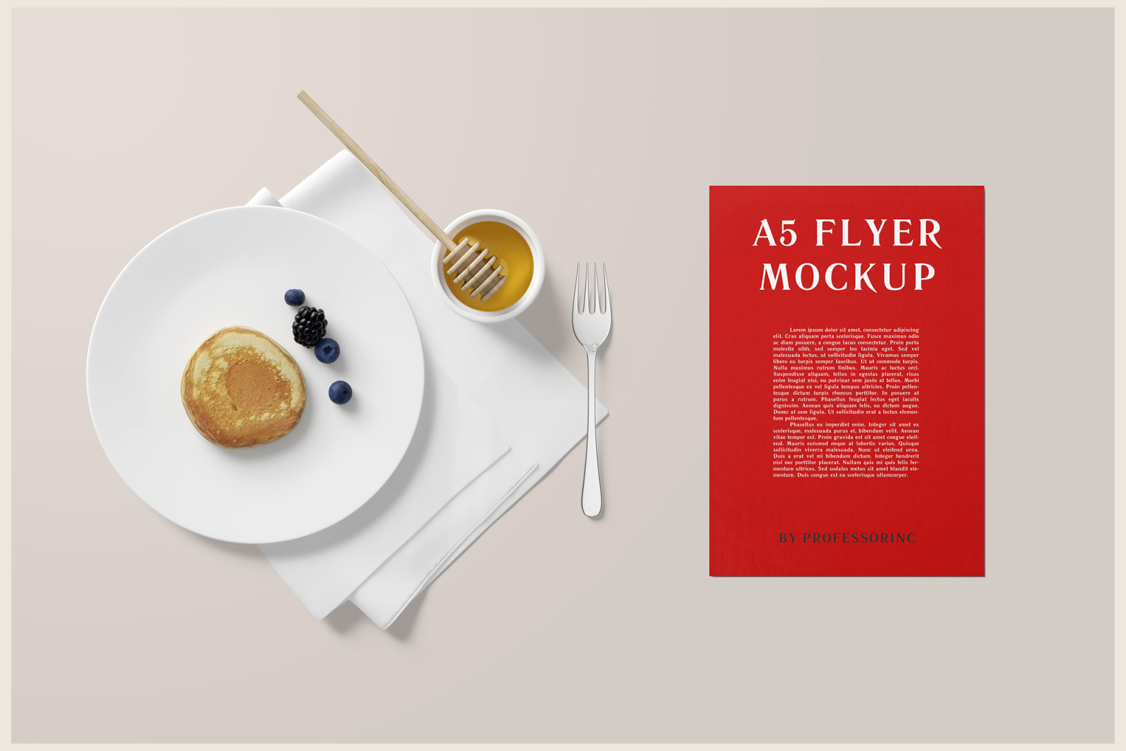 A5 Flyer Mockup - Breakfast Set