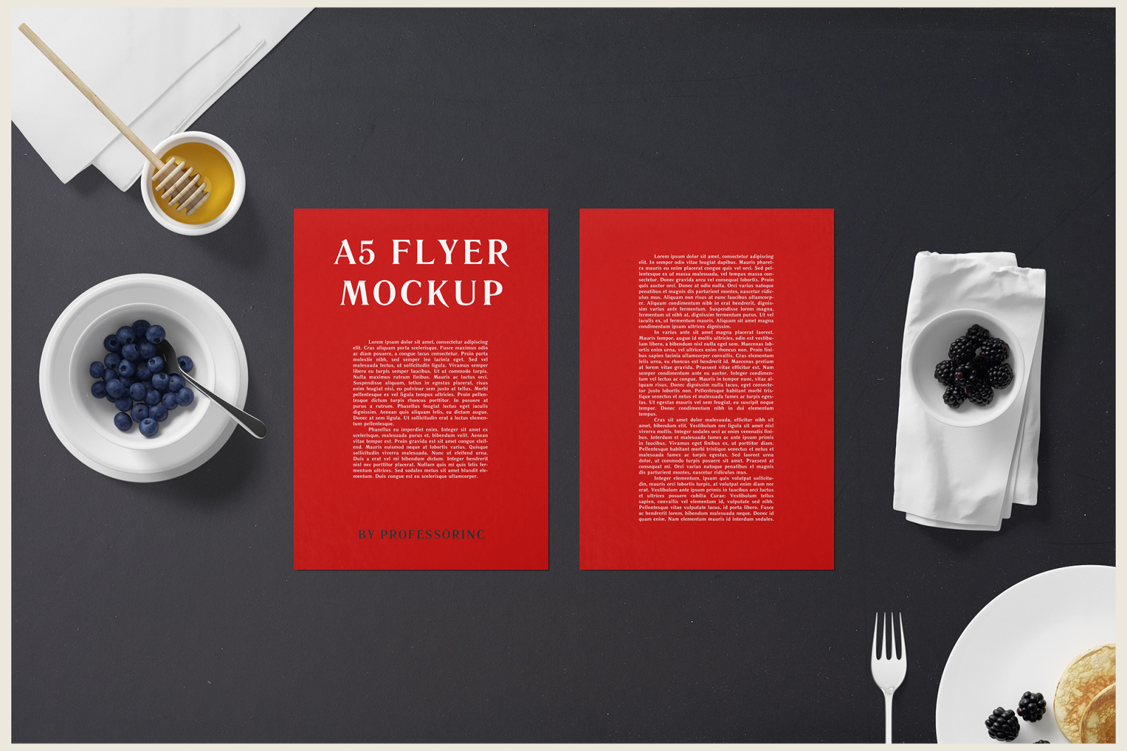 A5 Flyer Mockup - Breakfast Set