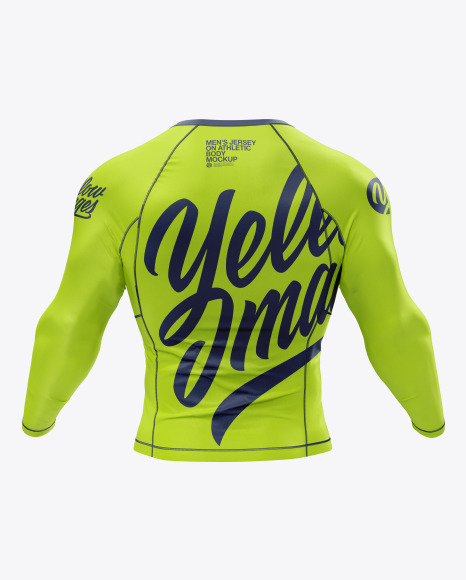 Men&#039;s Long Sleeve Jersey on Athletic Body Mockup