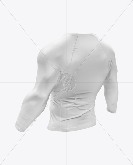 Men&#039;s Long Sleeve Jersey on Athletic Body Mockup