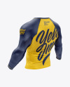 Men&#039;s Long Sleeve Jersey on Athletic Body Mockup