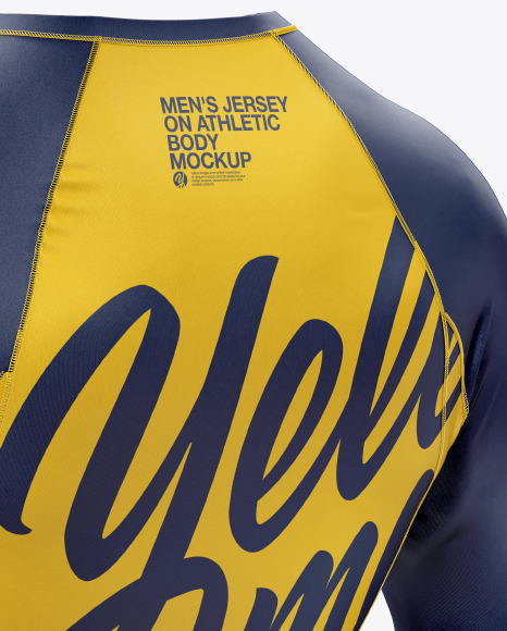 Men's Long Sleeve Jersey on Athletic Body Mockup