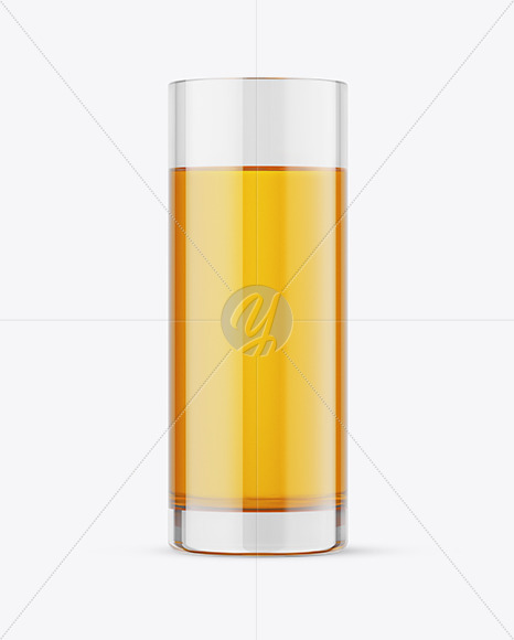 Glass with Apple Juice Mockup