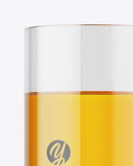 Glass with Apple Juice Mockup