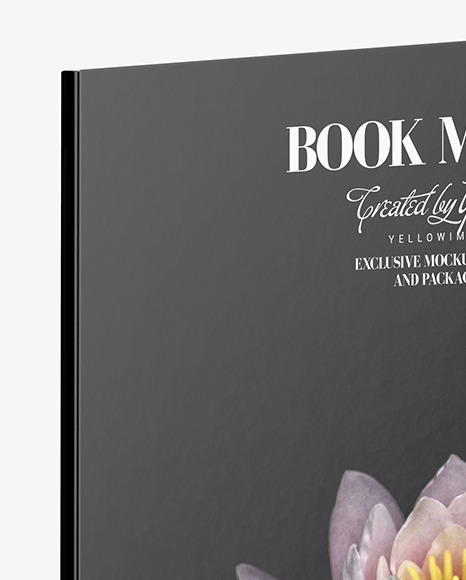 Book w/ Matte Cover Mockup - Half Side View