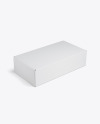 Paper Box Mockup - Half Side View (High-Angle Shot)