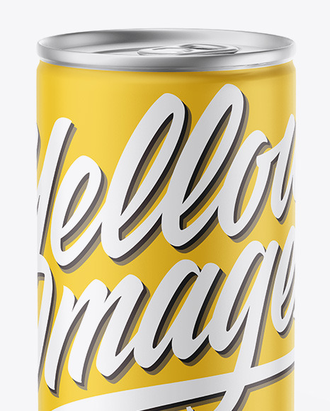 Metallic Drink Can w/ Matte Finish Mockup