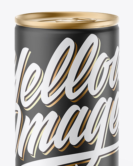 Metallic Drink Can w/ Matte Finish Mockup