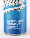 Metallic Drink Can w/ Matte Finish Mockup