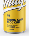 Metallic Drink Can w/ Matte Finish Mockup