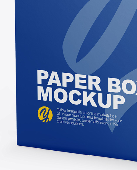 Paper Box Mockup - Half Side View