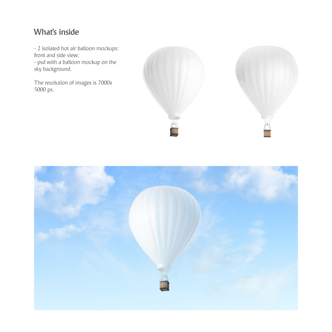 Hot Air Balloon Mockup Hot Air Balloon Mockup