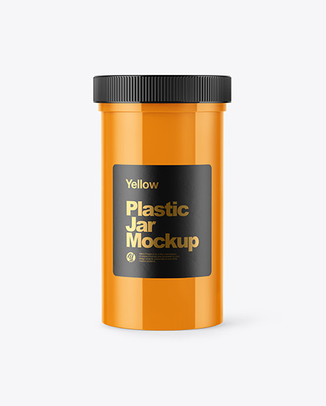 Glossy Plastic Jar Mockup