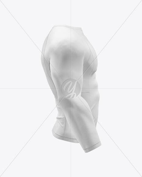 Men&#039;s Long Sleeve Jersey on Athletic Body Mockup