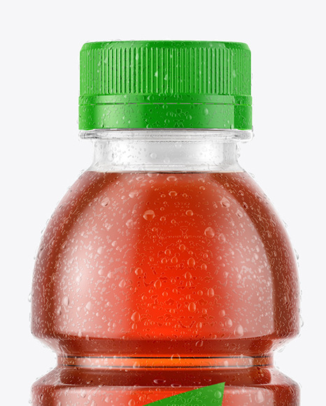 Tea Bottle with Condensation in Shrink Sleeve Mockup