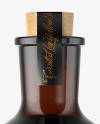 Amber Glass Bottle with Cork Mockup